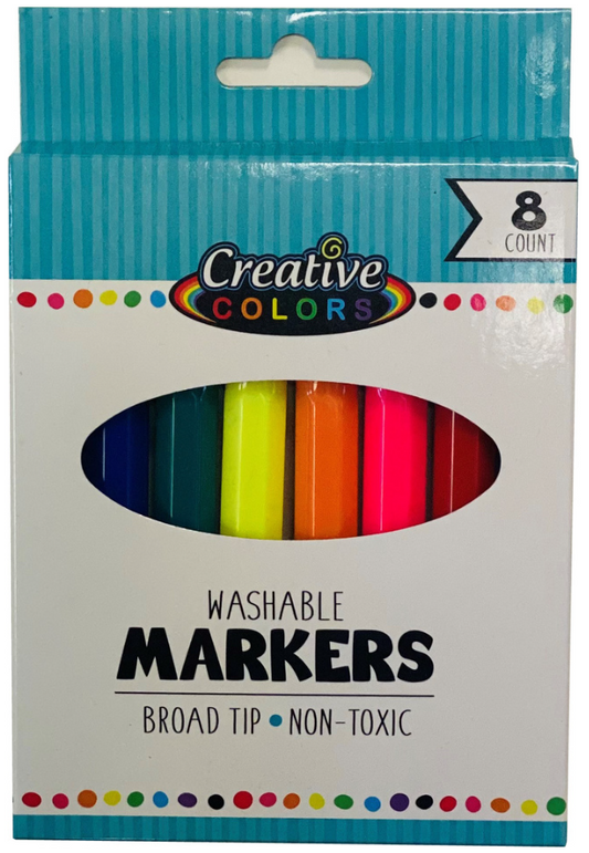 Broad Line Washable Markers, 8ct