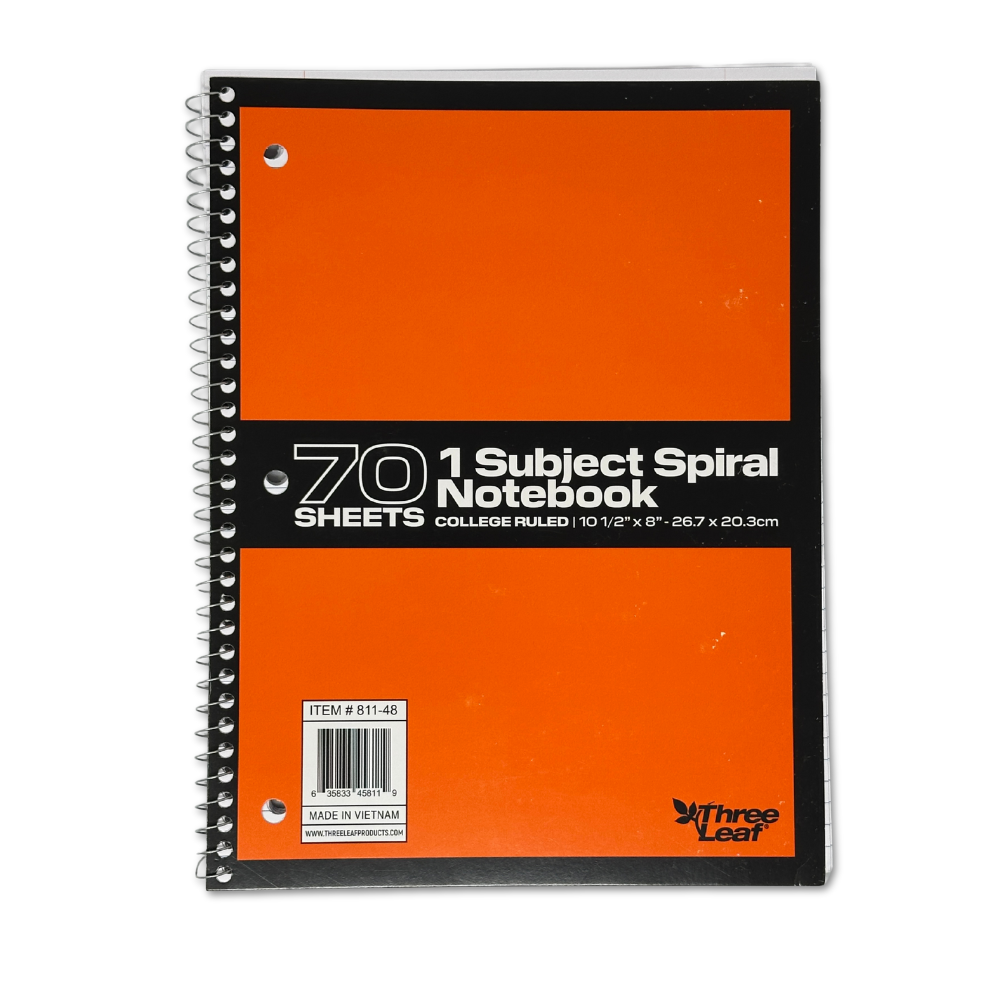 Wide Ruled Spiral Notebook 70ct- Assorted Colors